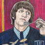 Ringo Starr eating drums