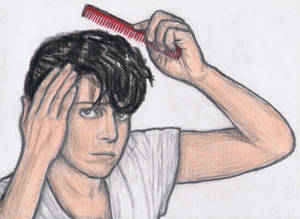 Jo Calderone combing his hair