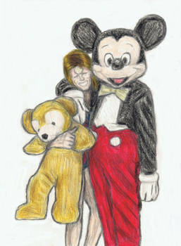 Ziggy Stardust with Mickey Mouse and Duffy Bear