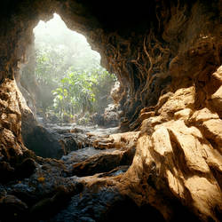 Cavern opening in the jungle