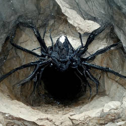Spider in tunnel
