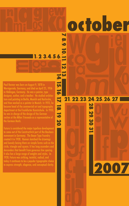 Typography Calendar 07: Futura