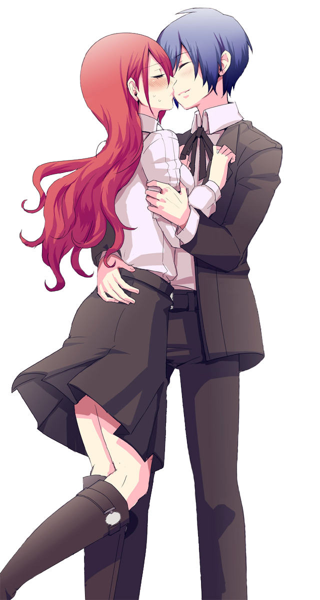 Mitsuru and Makoto Kissing Render