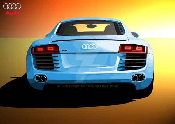 Audi R8 Cartoon Back Audi R8 supercar illustration. by tonyhobday on DeviantArt