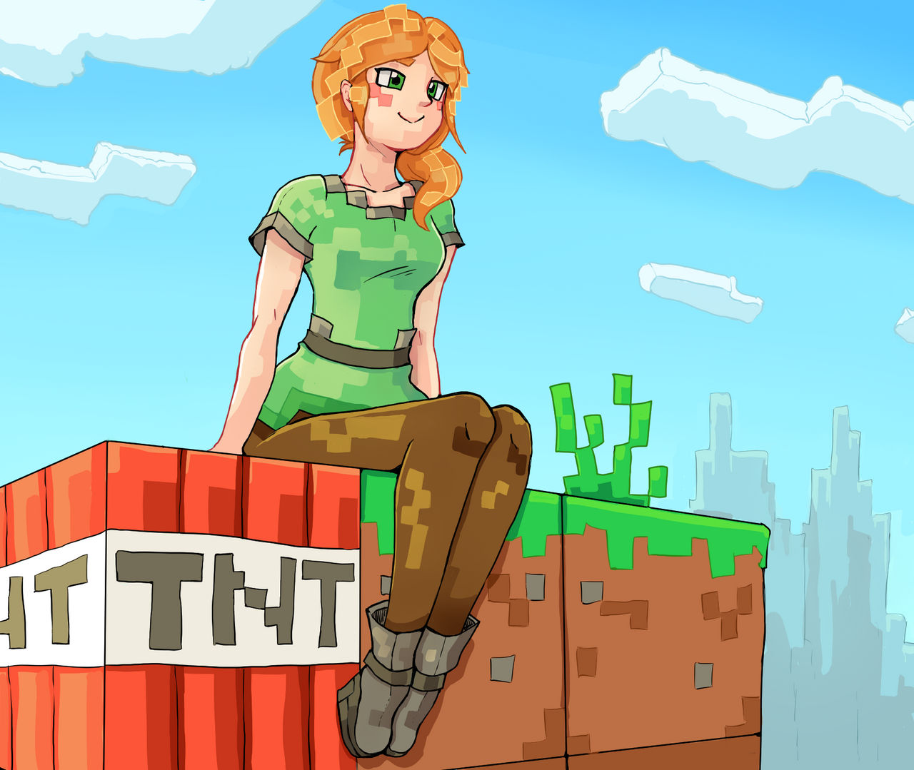 Minecraft Alex enjoying her day by ChiisaiTheBlitz on DeviantArt