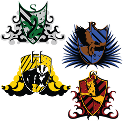 Hogwarts House crests