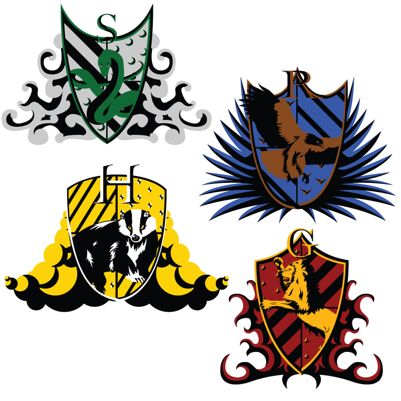 Hogwarts House crests