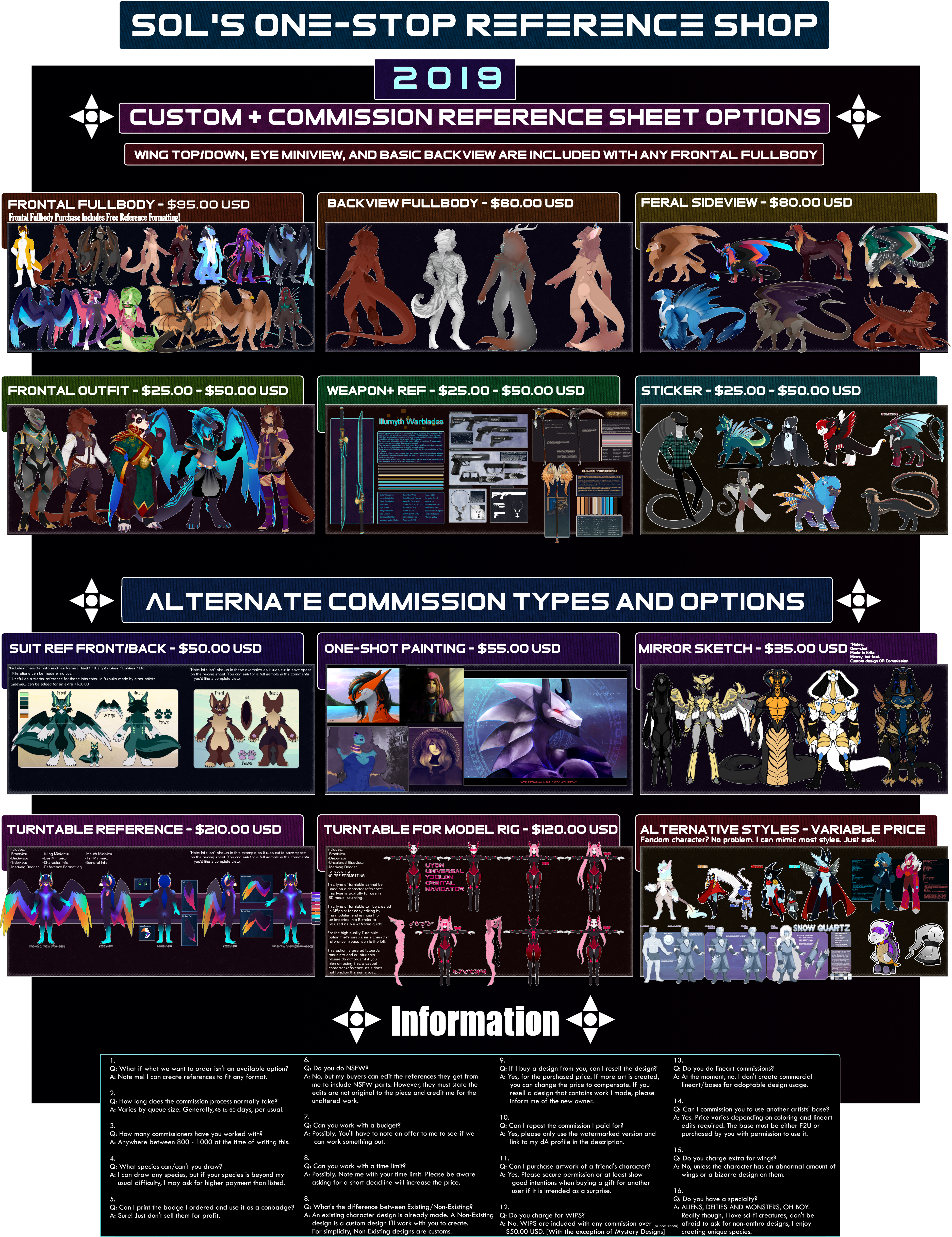 Custom + Commission Prices 2019 by Solar-Paragon
