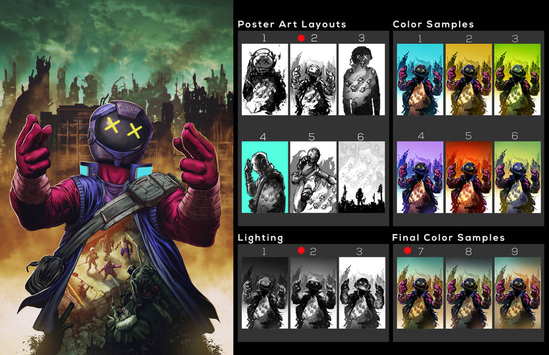 GreenSky Games Promo Art Breakdown Process by Tonywashingtonart on