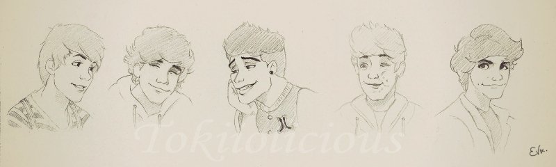 One Direction Sketches (all 5)