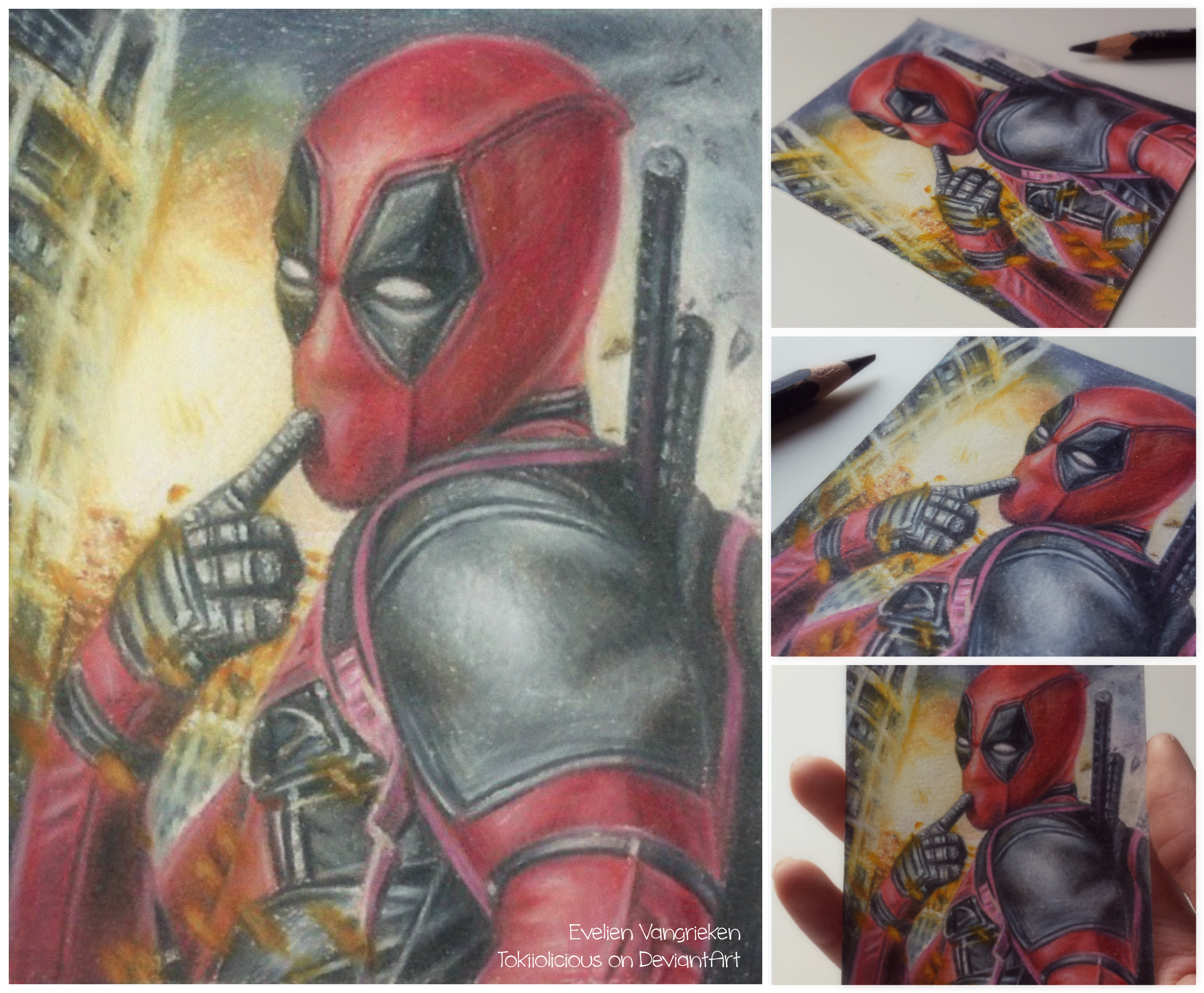 Deadpool miniature drawing