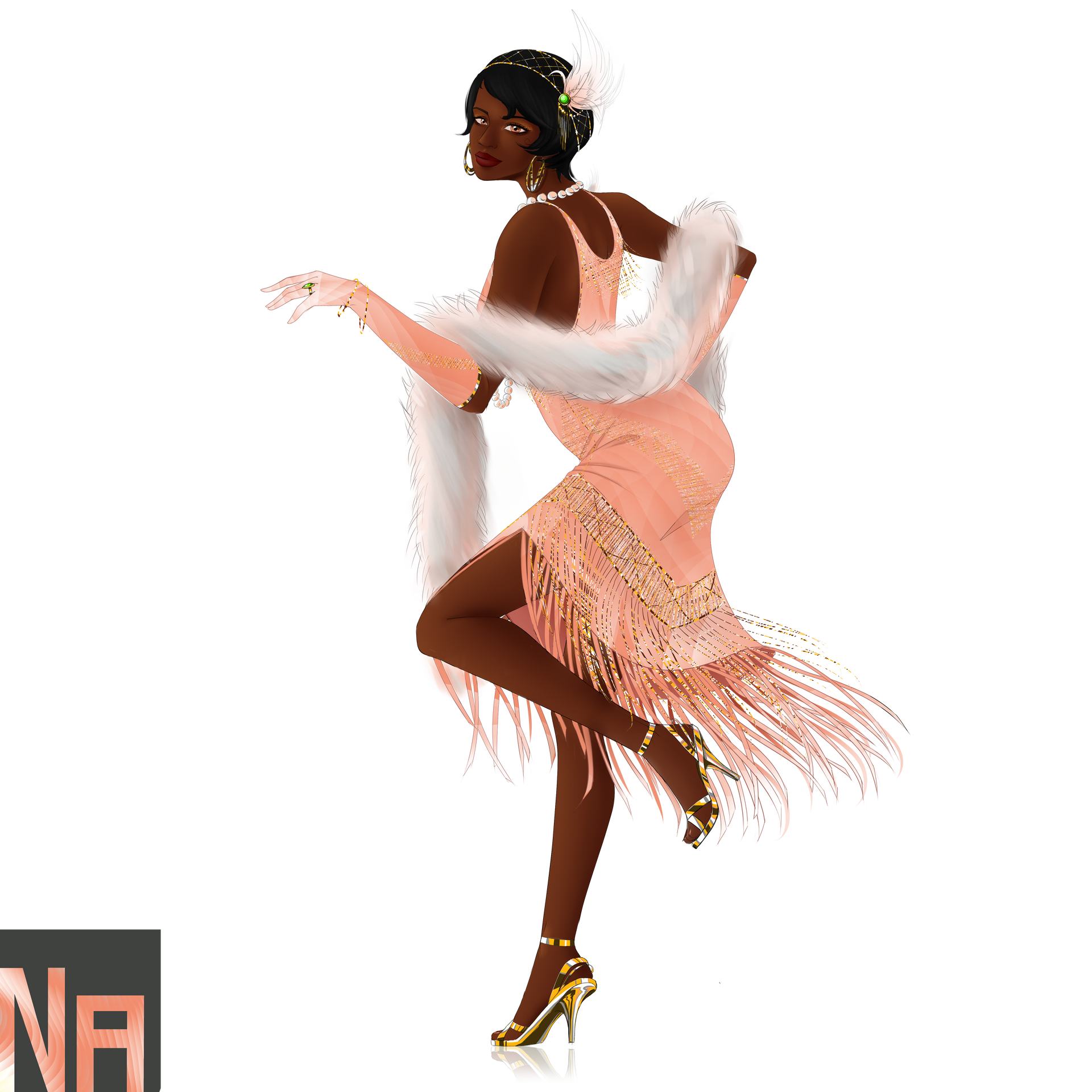 Deviantart Flapper Lady Synthesizer V Natalie 1920s/Flapper Fan Design by cybergalacticnova on ...