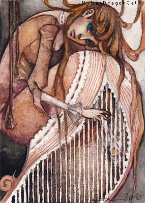 ACEO 19 - Lonely Harp