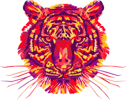 Tiger Red Yellow Purple