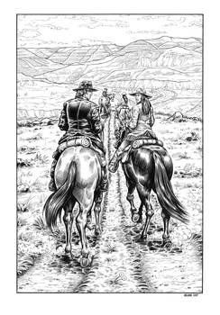 Silver Riders Illo #5 - Riding into the Hills