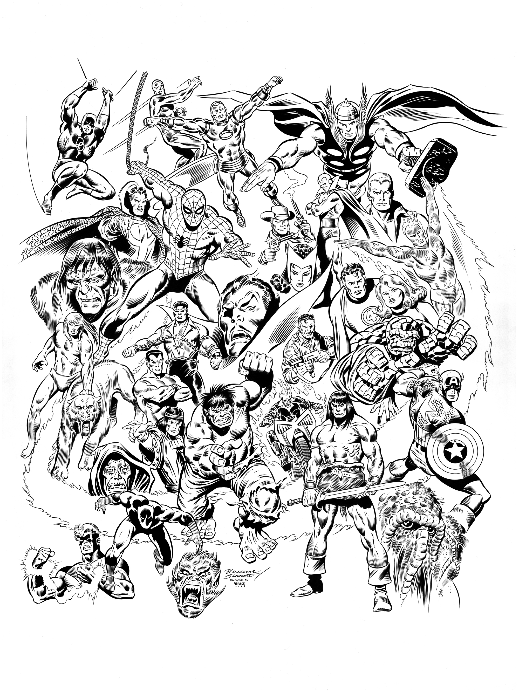 Buscema Marvel Con Poster