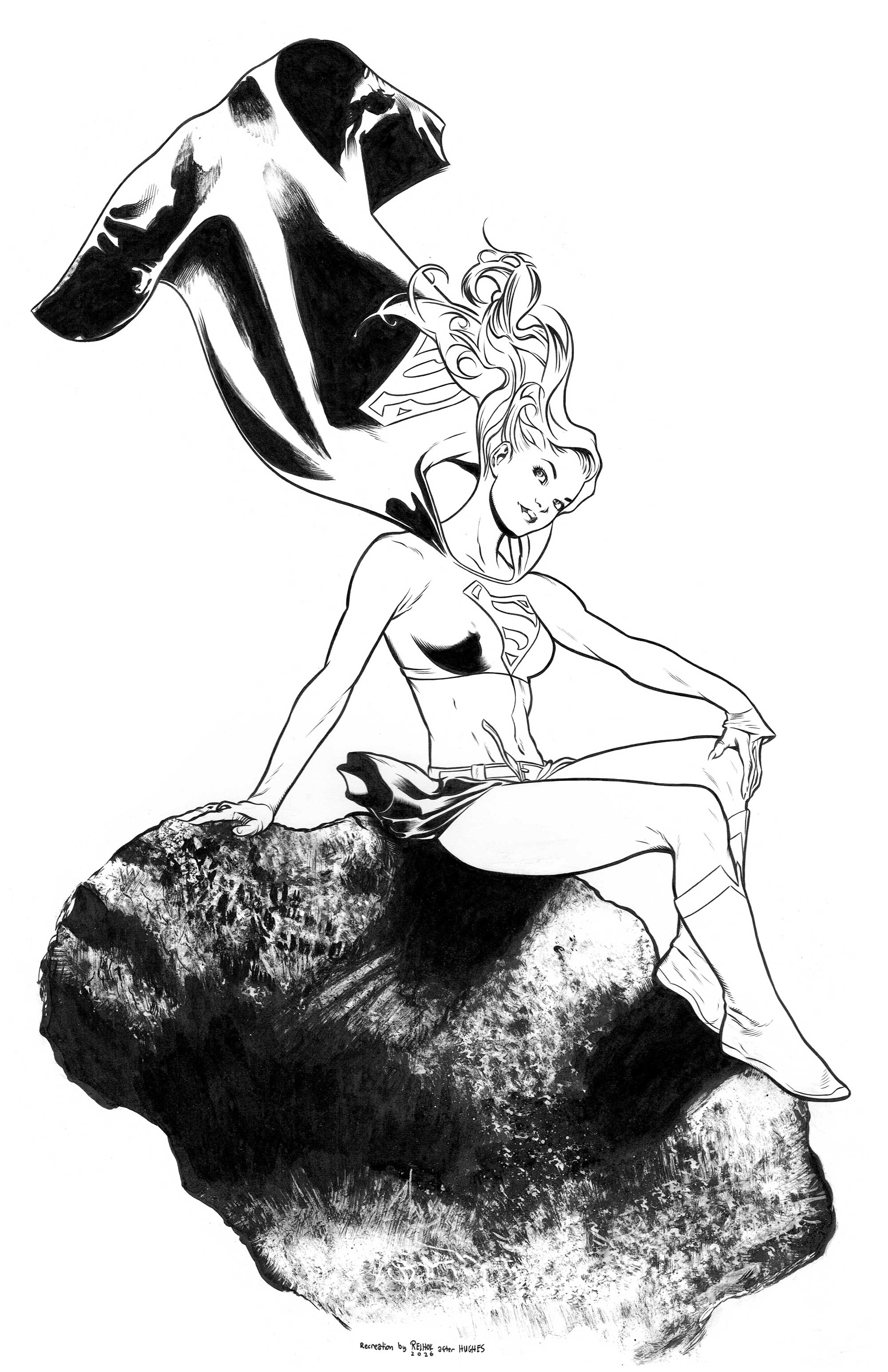 Supergirl illustration recreation