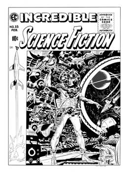 Incredible Science-Fiction #33 cover recreation