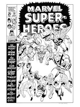 Marvel Super Heroes #21 cover recreation