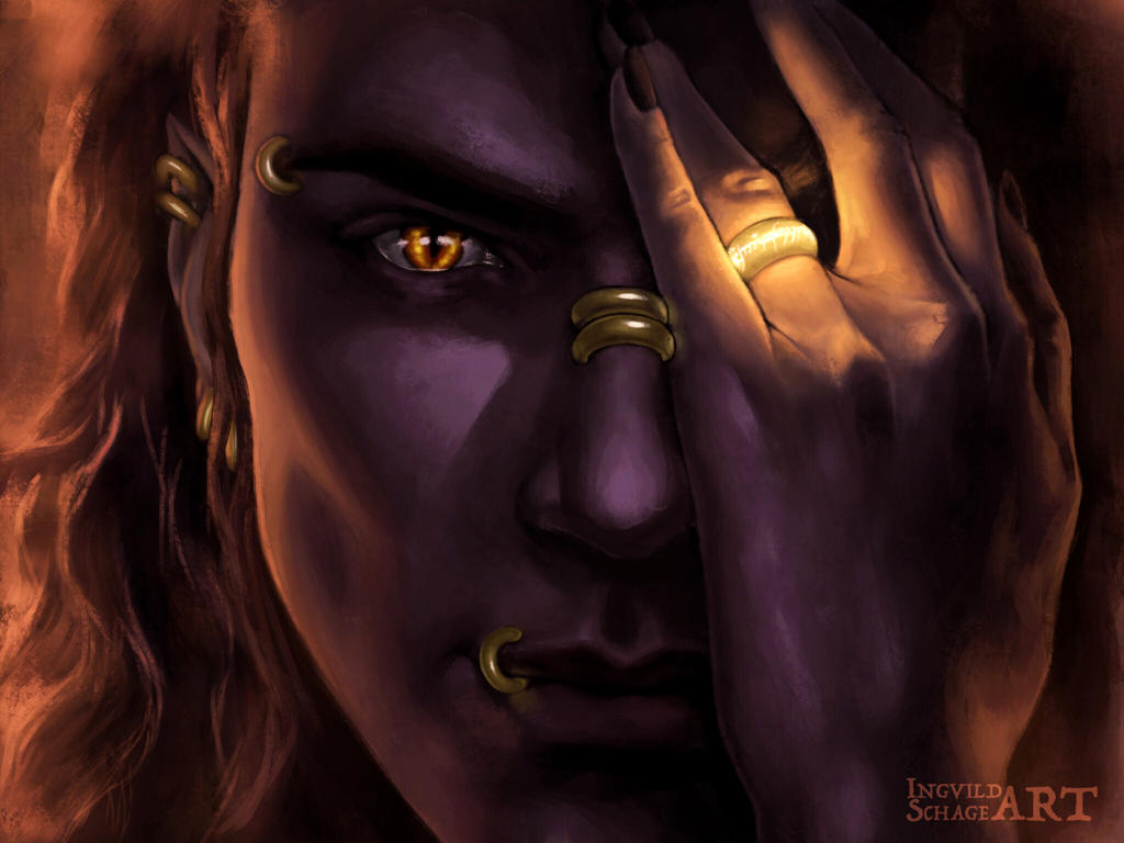 Sauron - As He sat the One Ring upon his finger by IngvildSchageArt