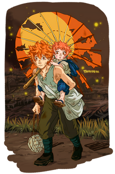 Grave of Fireflies AU Hinata Siblings