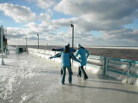 skating on the pier