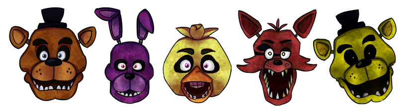 FNaF 1 Animatronic Heads by  on  @DeviantArt