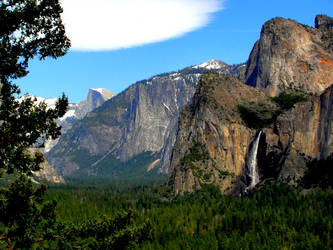 Half Dome and Yosemite Falls