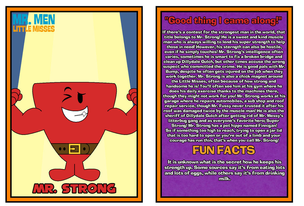 Mr. Men Show Bio Card - Mr. Strong by Percyfan94 on DeviantArt