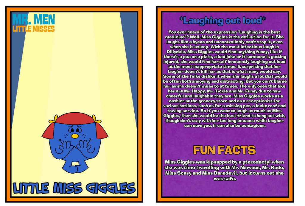 Mr. Men Show Bio Card - Miss Giggles by Percyfan94 on DeviantArt