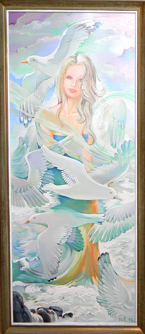 Flight of imagination. Oil painting on canvas. by natalija-cernecka