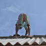 Working on our roof. Sri Lanka