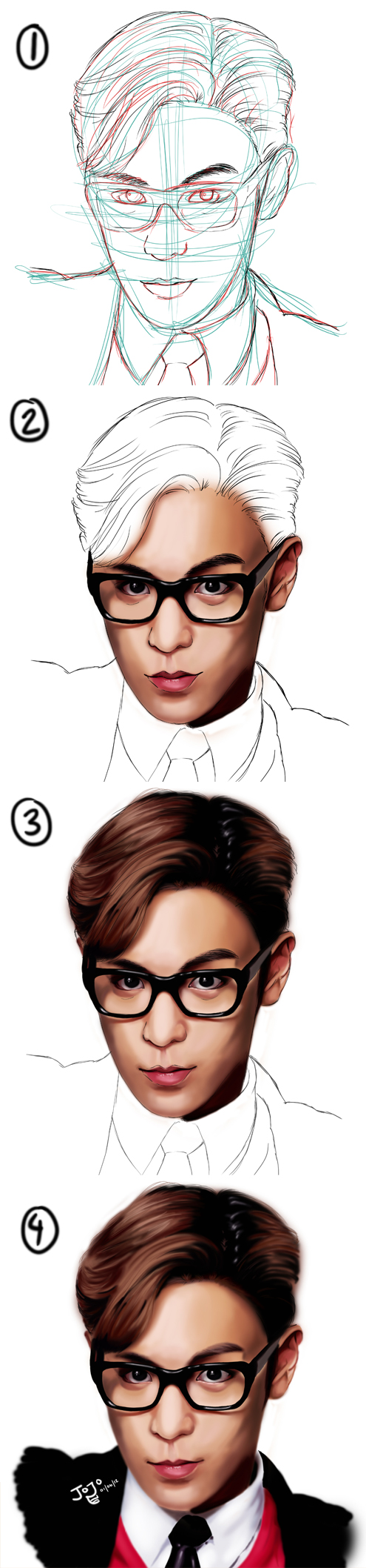 STEP BY STEP drawing of BIG BANG -TOP