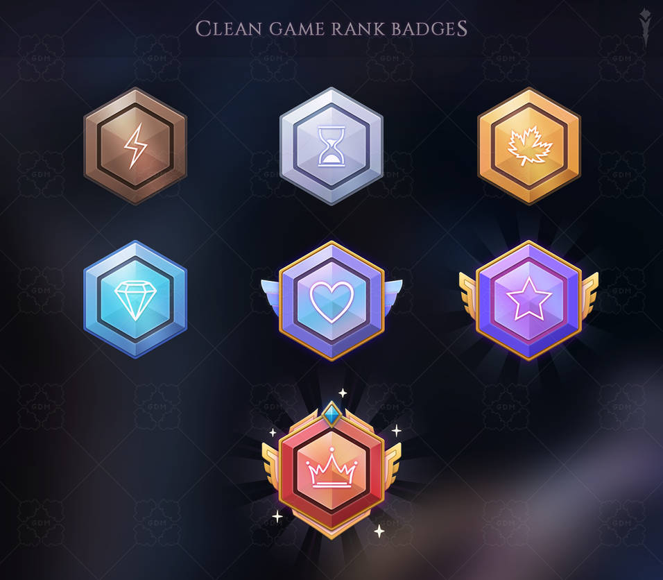 Clean Game Rank Badges by IspoinDesign on DeviantArt