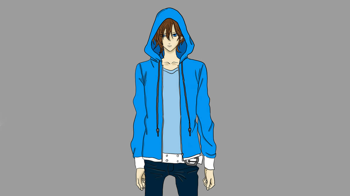 anime guy in blue hoodie by rudi395 on DeviantArt
