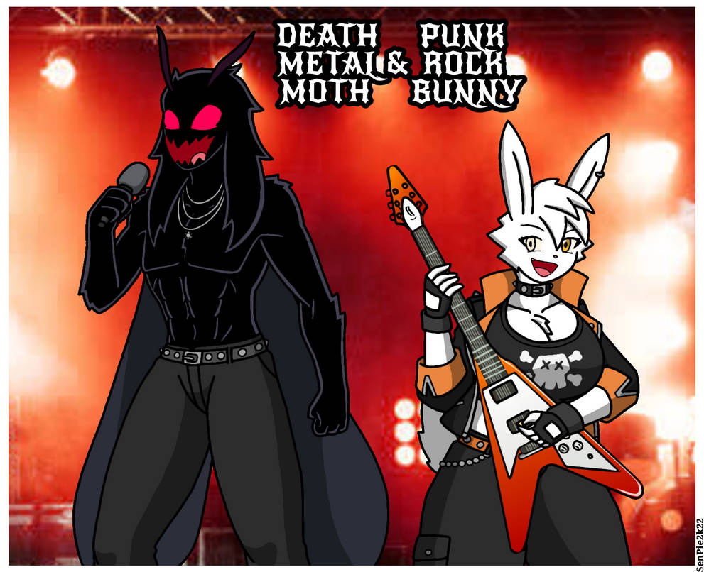 Death Metal Moth and Punk Rock Bunny by ZeroSenPie on DeviantArt