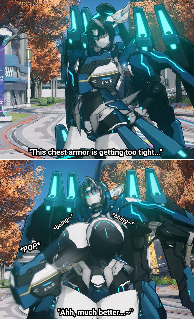 PSO2 NGS: Chest armor too tight by ZeroSenPie on DeviantArt