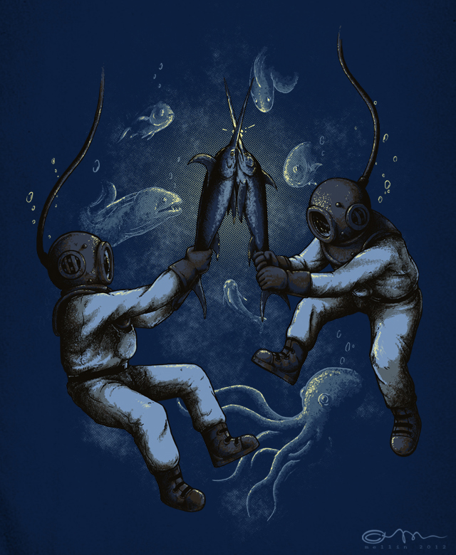 deep sea sword(fish) fight