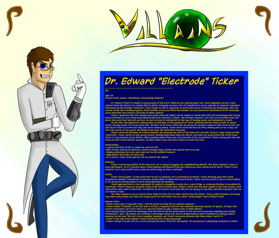 Character Reference - Dr. Ticker by Villains-Comic on DeviantArt