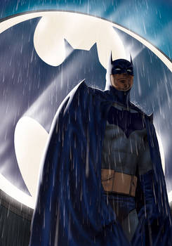 Batman in the rain