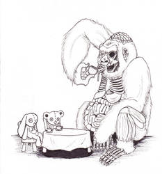 Zombie Gorilla at a Tea Party