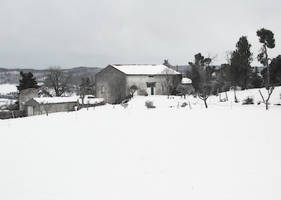 Farm under the snow in Provence