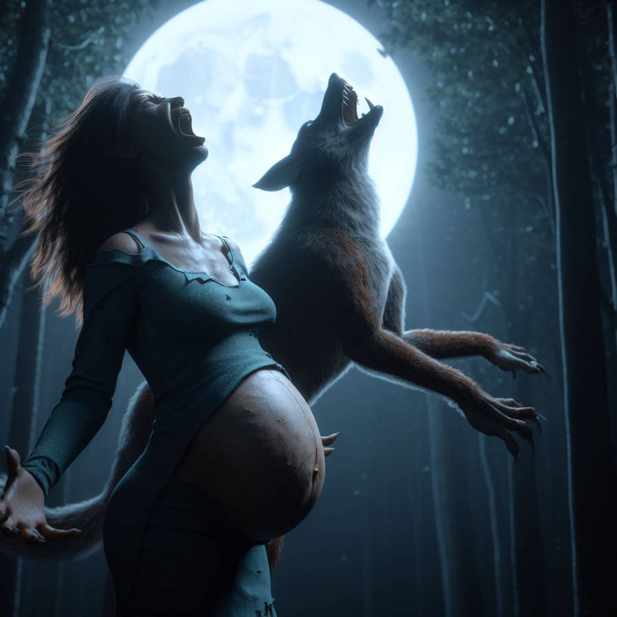 Pregnant Woman Howling With A Werewolf By Kaasgeel On DeviantArt pregnant-woman-howling-with-a-werewolf-by-kaasgeel-on-deviantart