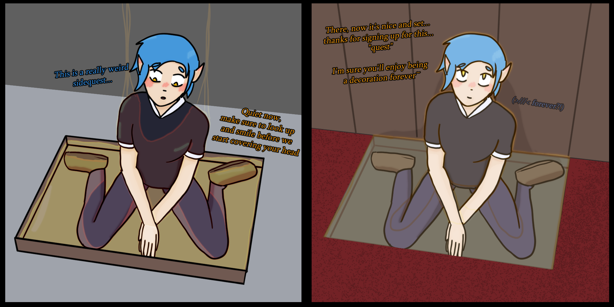Stuck On Question Deviantart Stuck on a Sidequest by DollClockheart on DeviantArt
