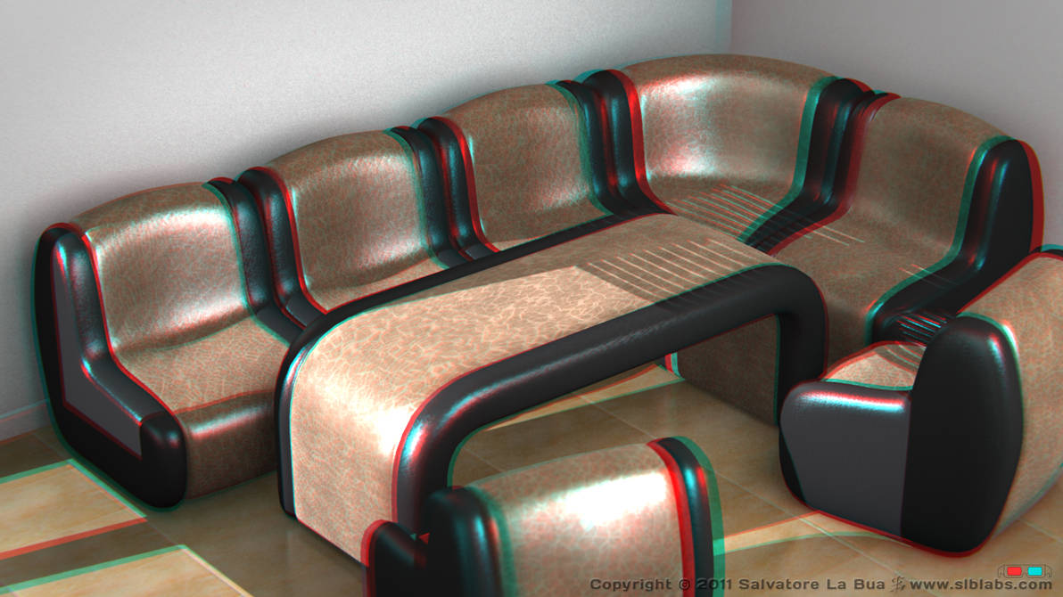 Leather Sofa Set I 3D Anaglyph by SLB81