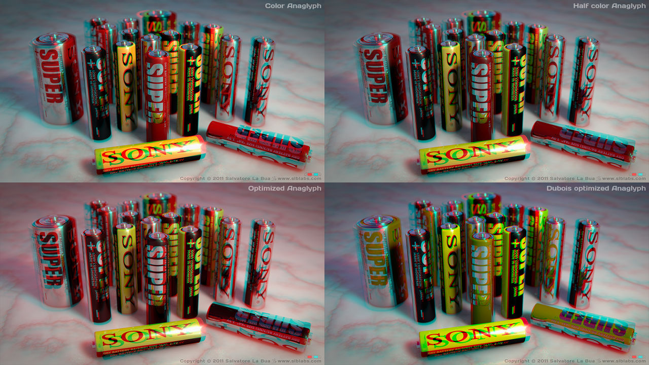 Sony Batteries Anaglyph