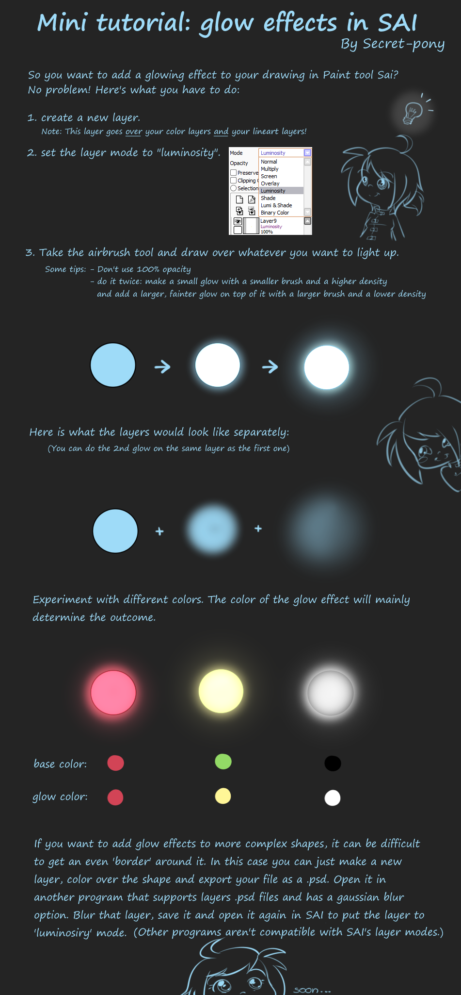 Mini tutorial: Glow effects in SAI by secret-pony on DeviantArt