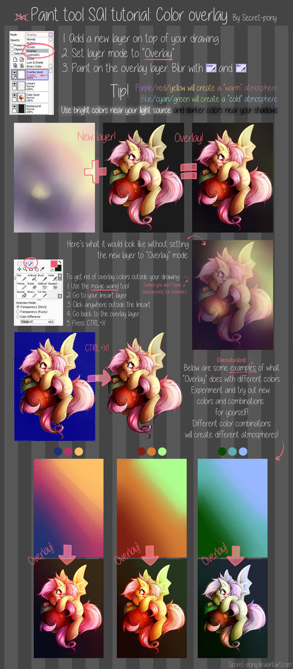 Paint tool SAI tutorial: Color overlay by secret-pony