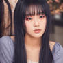 PhotoReal Korean girl slim nose long black hair wh