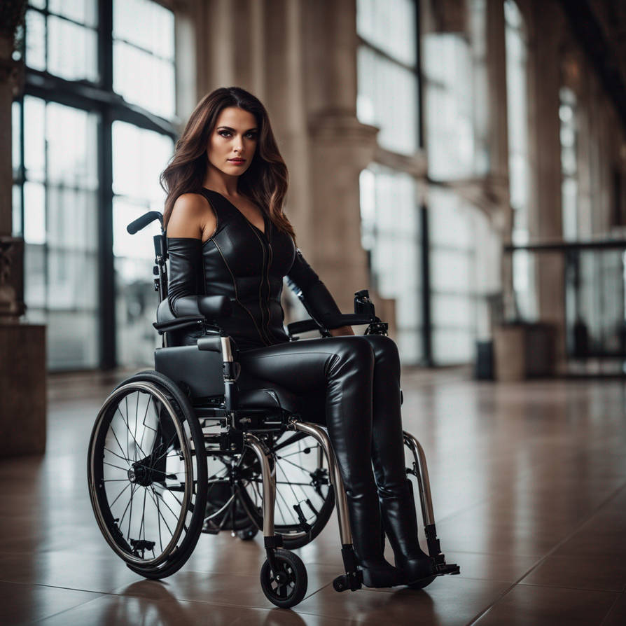 kinky paraplegic pretty woman wearing leather Harn